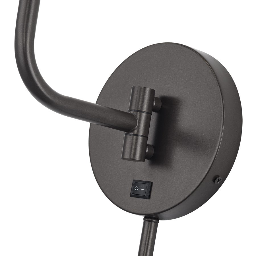Livex Acordia 1Lt Swing Arm Wall Lamp, Bronze/Chocolate Polyester