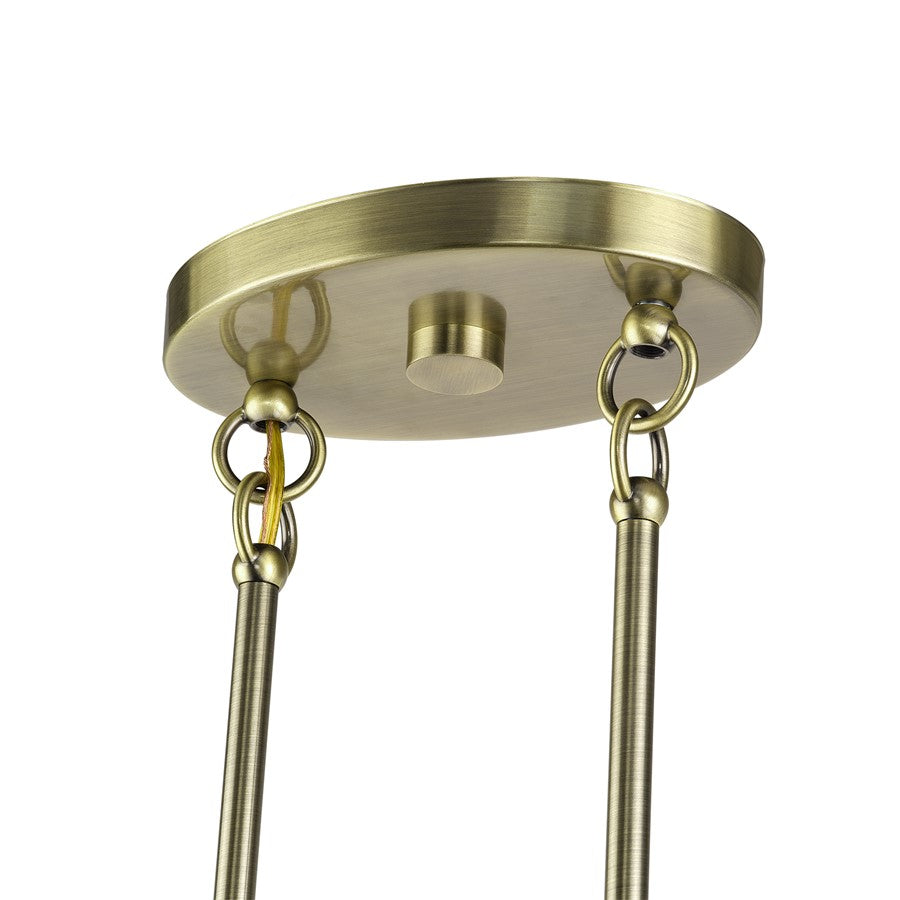 Livex Florell 3Lt Extra Large Chandelier, Brass/Chocolate Polyester