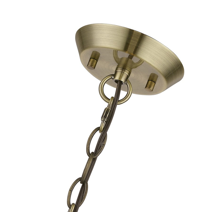 Livex Devonshire 4 Light Chandelier, Antique Brass
