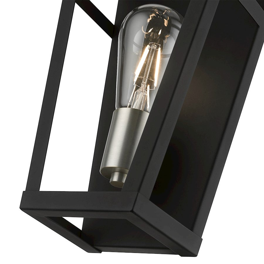 Livex Schofield 1 Light ADA Sconce, Black/Brushed Nickel/Black Metal