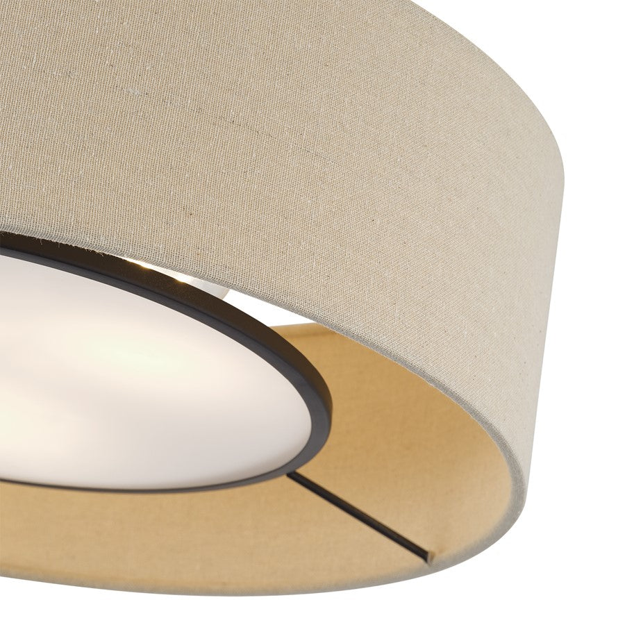 Livex Ellsworth 4Lt Large Semi-Flush, Bronze/Parchment Hardback