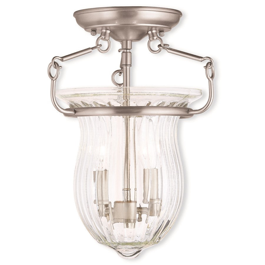 Livex Andover 2 Light Ceiling Mount, Brushed Nickel