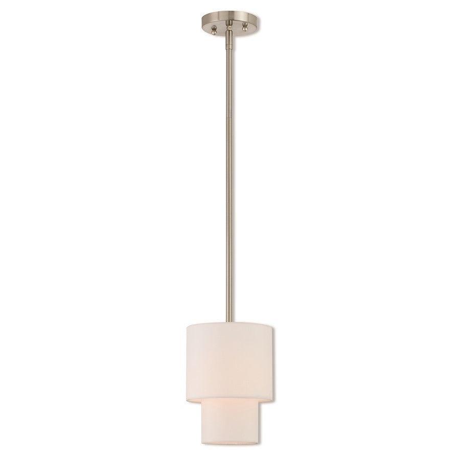 Livex Lighting Claremont 1 Light Mini Pendant in Brushed Nickel