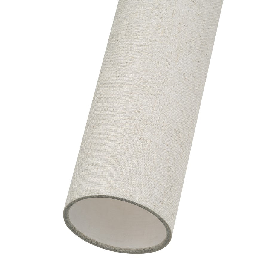 Livex Monroe 1Lt 8" Mini Pendant, Brass/Oatmeal/White