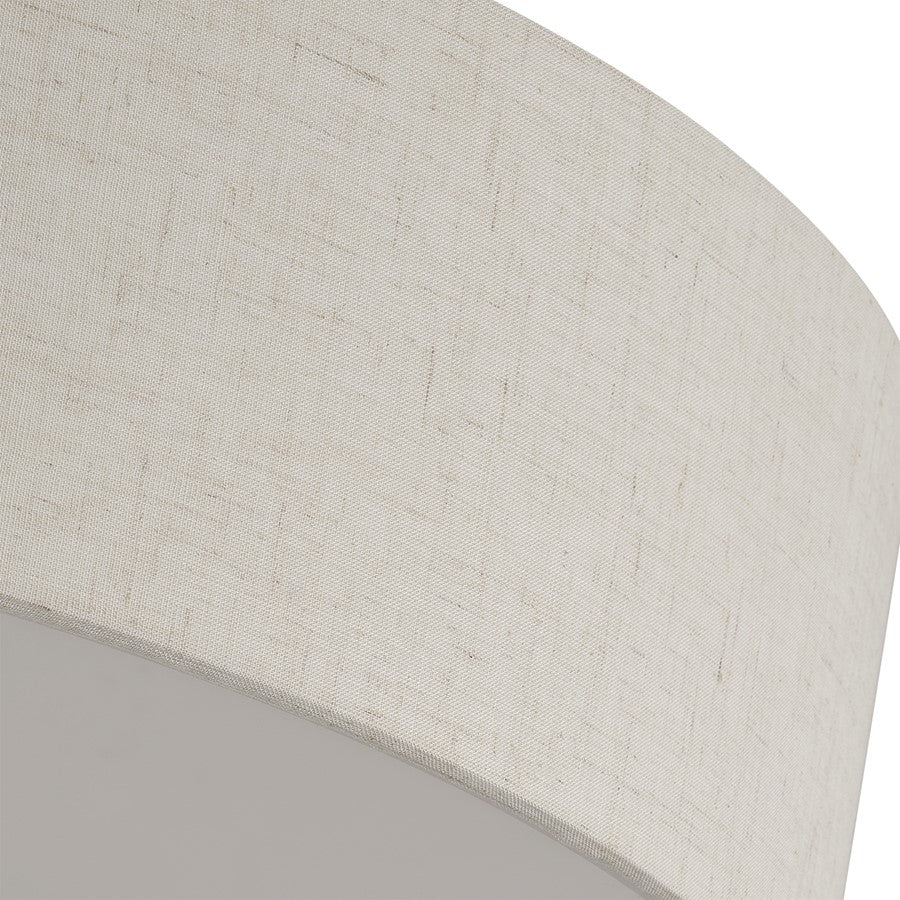 Livex Monroe 2Lt 11" Dia Semi-Flush, Brass/Oatmeal/White