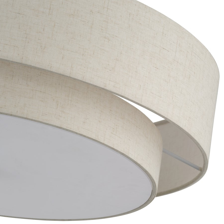 Livex Monroe 5Lt 9.5" Semi-Flush, Brass/Oatmeal/White