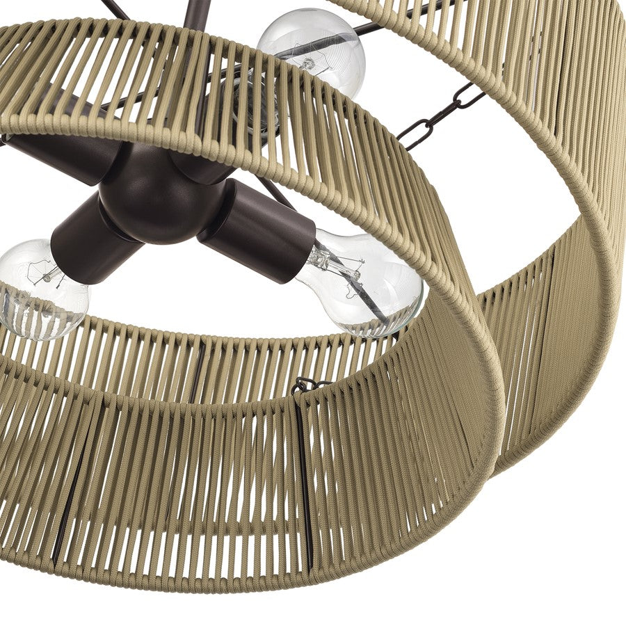 Livex Florell 4Lt Pendant Chandelier, Bronze/Venetian Gold Polyester