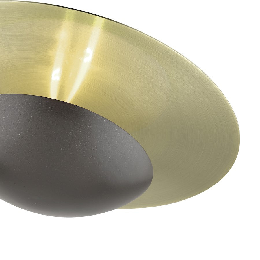 Livex Ventura 2 Lt Large Semi-Flush/Sconce, Bronze/Brass Reflector BP