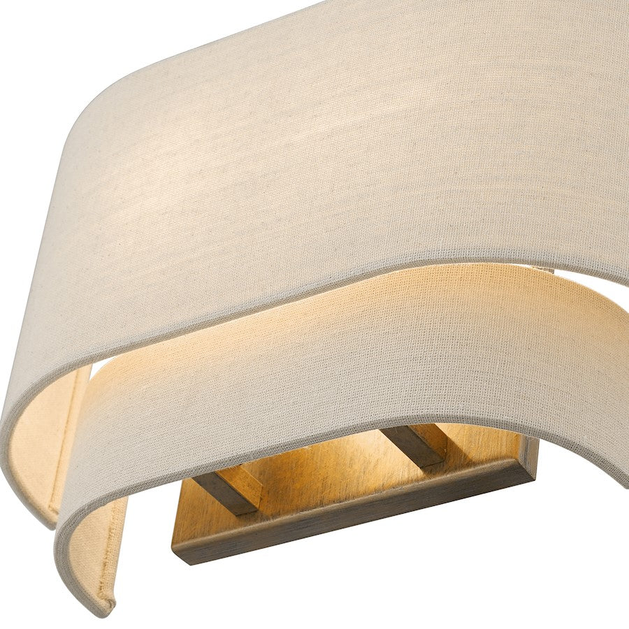 Livex Bellingham 2 Light ADA Sconce, Gold Leaf/Parchment