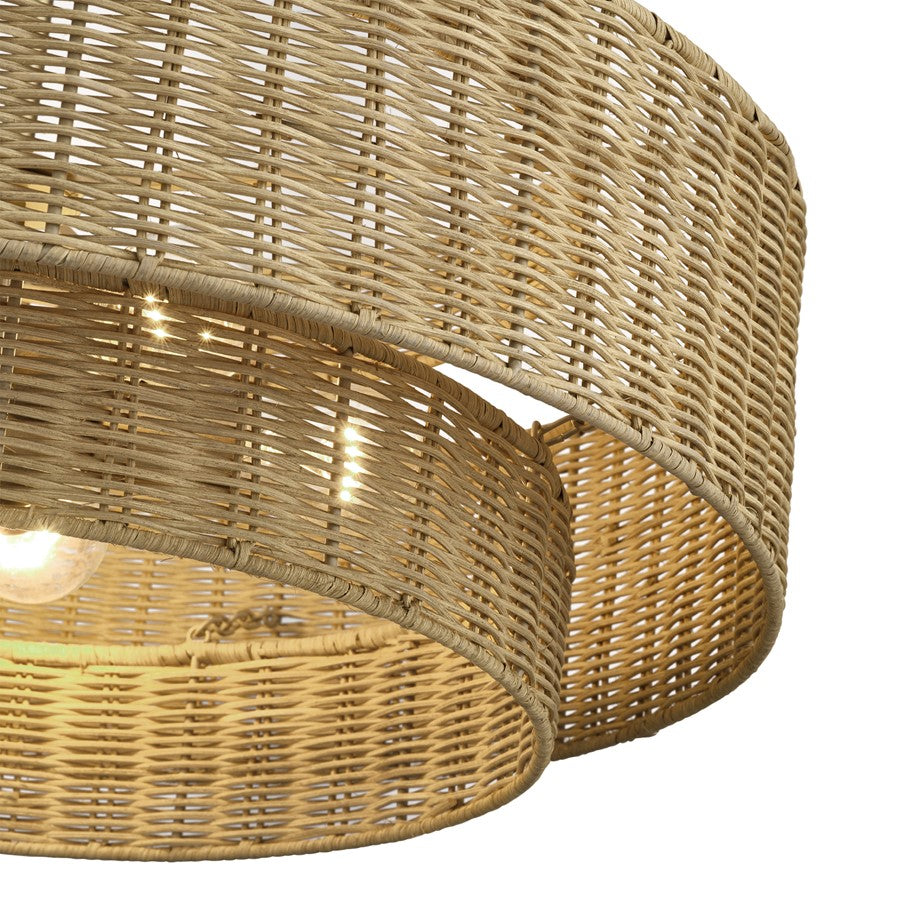 Livex Weavington 5Lt Pendant Chandelier, Gold/Rustic Walnut