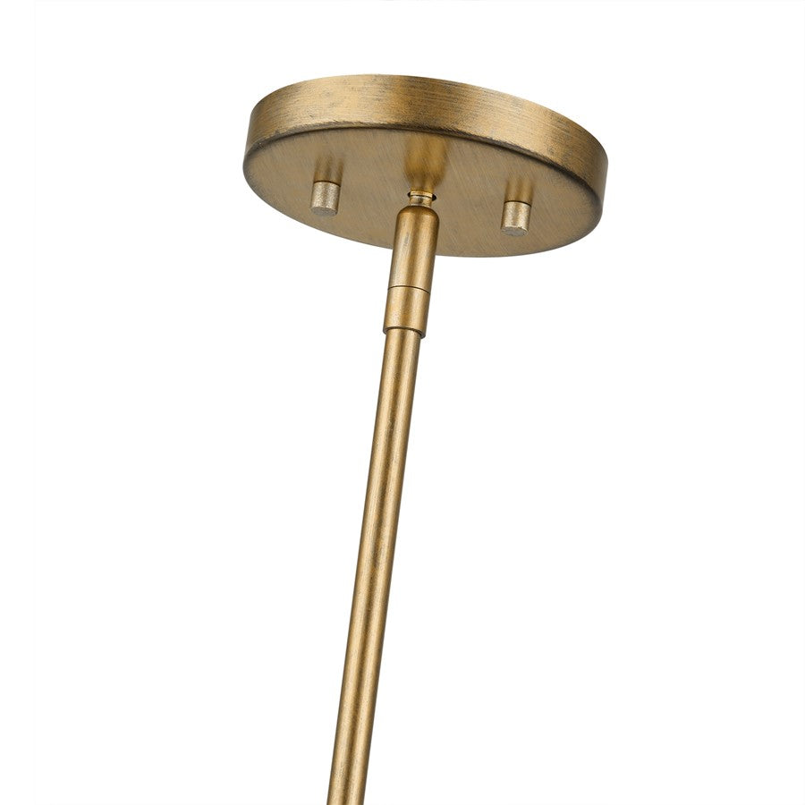 Livex Weavington 4Lt Pendant Chandelier, Gold/Rustic Walnut
