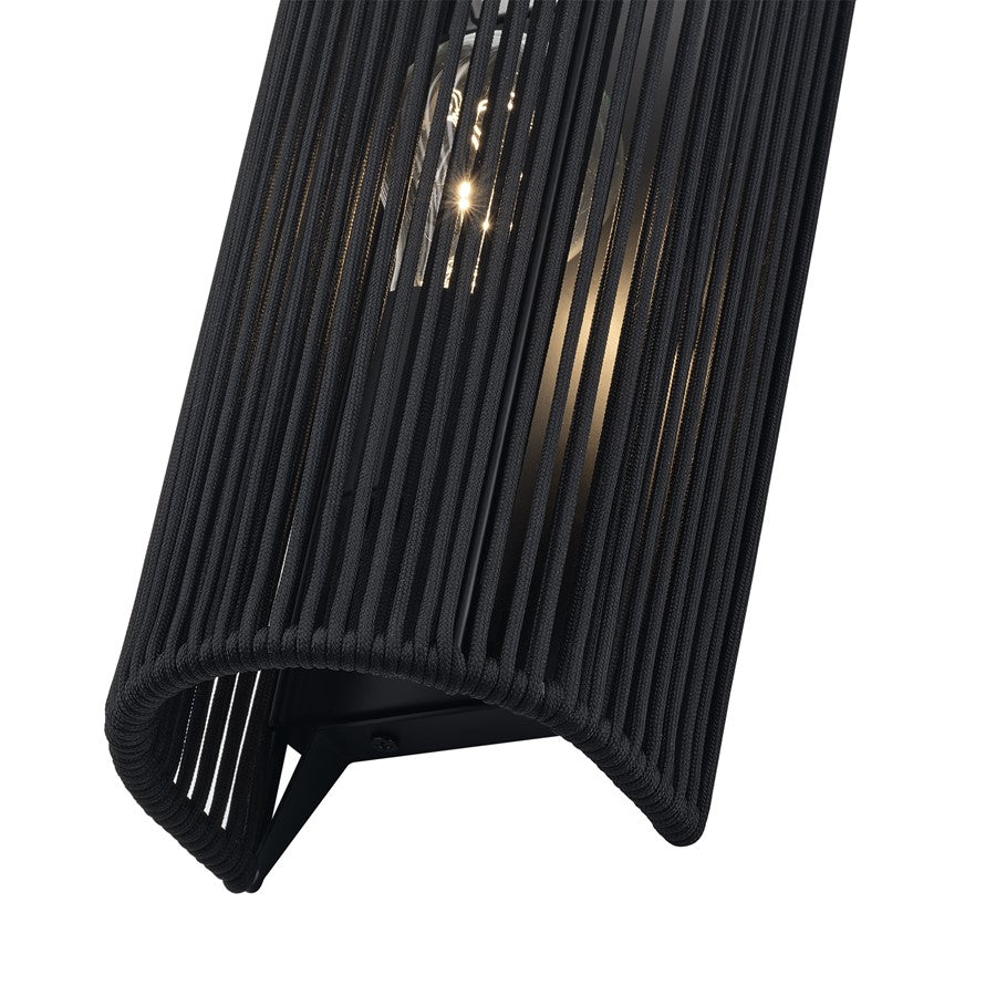 Livex Acordia 1Lt ADA 5" W Sconce, Black/Parisian Night Polyester