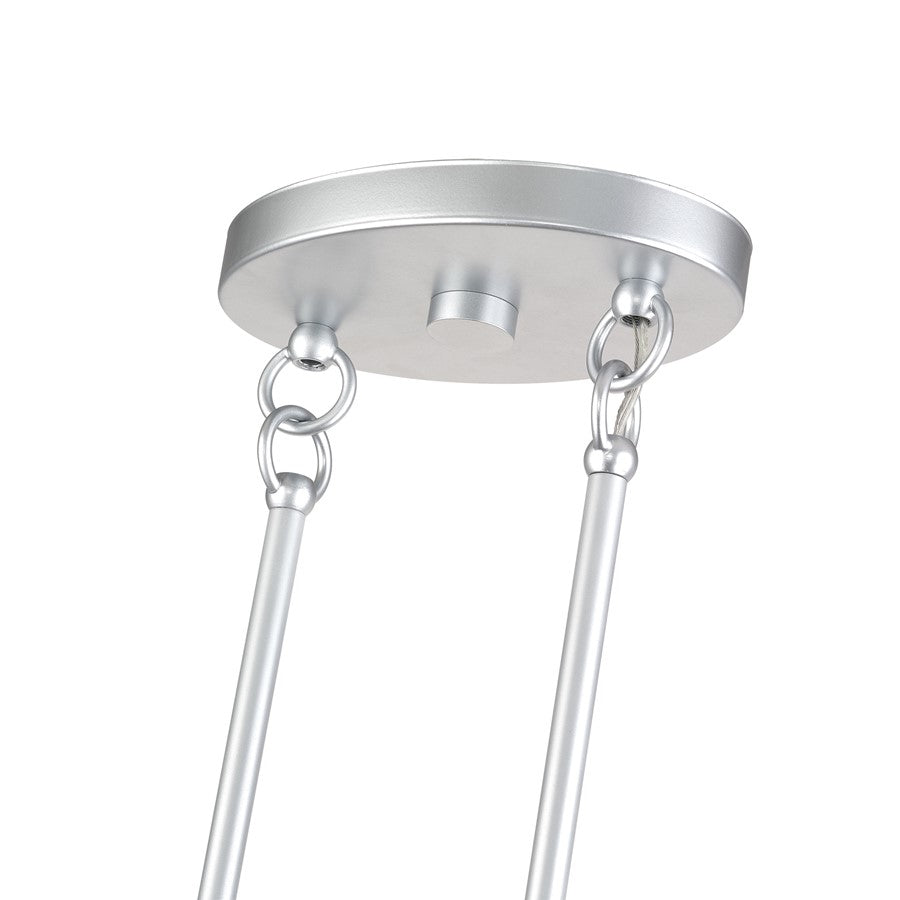 Livex Acordia 4Lt 36"L Chandelier, Painted Nickel/Parisian Polyester