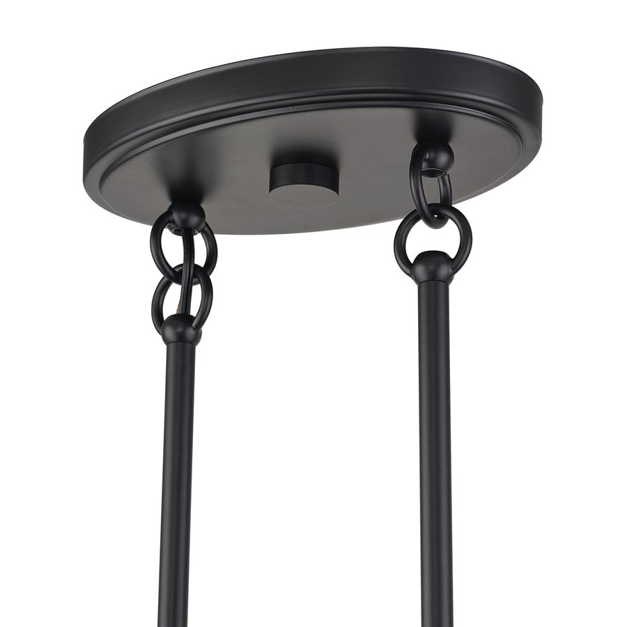 Livex Weavington 3Lt 30"L Linear Chandelier/RD, Black/Charred Gray