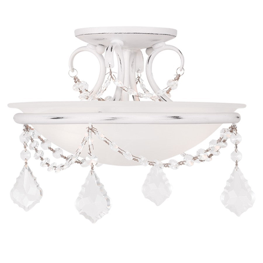Livex Lighting Chesterfield/Pennington Ceiling Mount in Antique White
