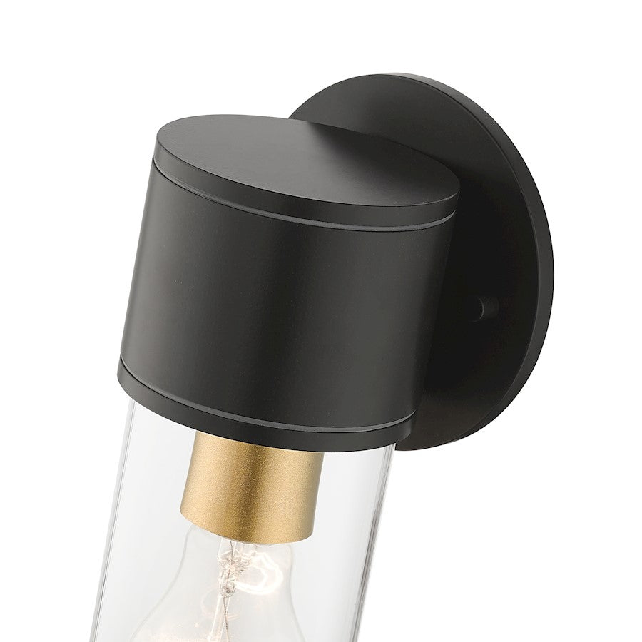 Livex Atlantic 1 Lt Outdoor Small ADA Wall Lantern, Bronze/Gold/Clear