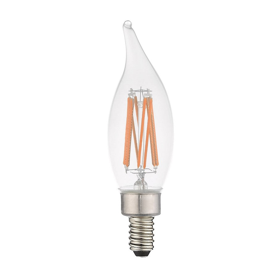 Livex Pack of 60, 5.3W, CA10 Flame Tip Filament LED Bulbs, Clear