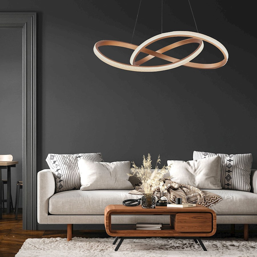 LED Pendant, Brushed Gold