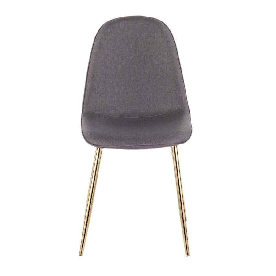 LumiSource Pebble Chair Set of 2 | Gold Steel and Charcoal Fabric | Living Room & Dining Room Accent Chairs | 18 x 21 x 35 in | Model CH-PEBBLEAUCHAR2