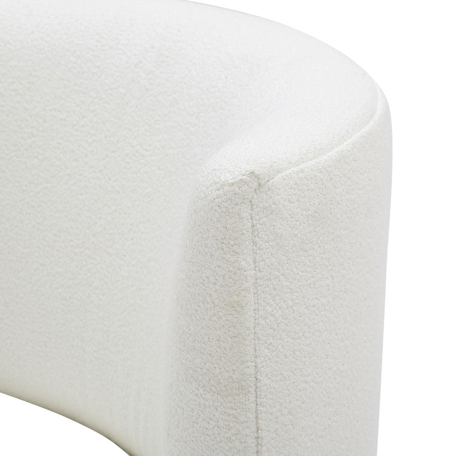 LumiSource Luna Fran Slipper Chair | Black Metal and White Sherpa Fabric | Living Room & Bedroom Accent Seating | Model CHR-FRANSLPBKW