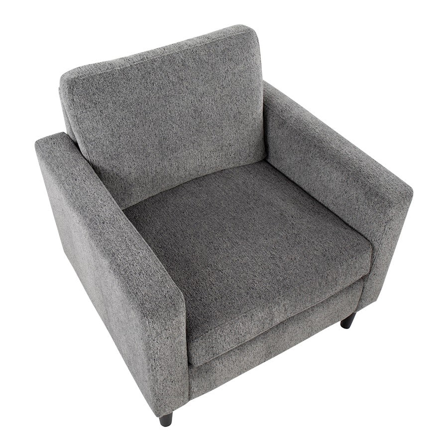 LumiSource Wendy Accent Chair | Contemporary Black Wood and Grey Fabric | Living Room & Bedroom | 29.5 x 31 x 33 in | Model CHR-WENDYACBKGY