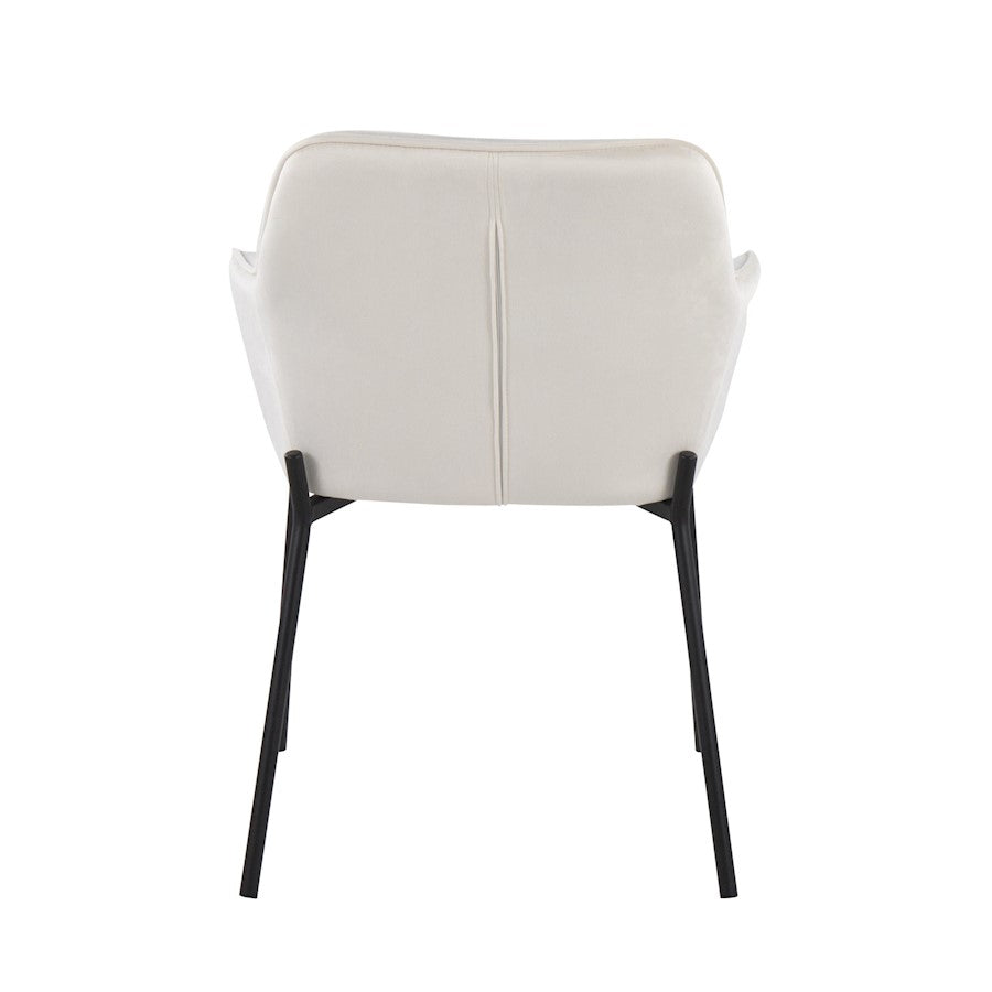 LumiSource Daniella Dining Chair Set of 2 | Contemporary Black Steel and Cream Velvet | Dining Room & Living Room Seating | Model DC-DNLA2BKVCR2