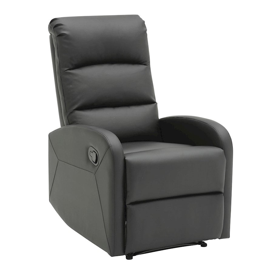 LumiSource Dormi Recliner Chair | Black PU Leather | Living Room & Home Theater | 24.5 x 34.5 x 40.5 in | Model RCL-DORMIBK