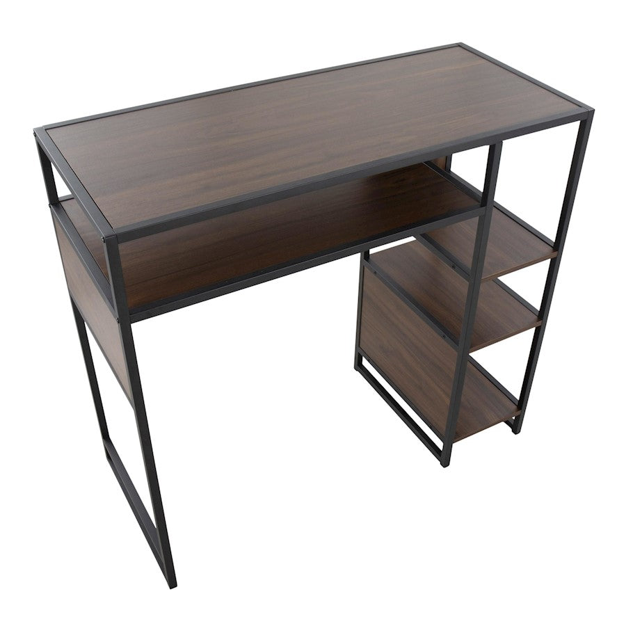 LumiSource Display Bar Height Table 43in | Black Metal and Walnut Wood | Kitchen Island & Bar Table | 43 x 19 x 40 in | Model T39-DISPLAYBK-WL