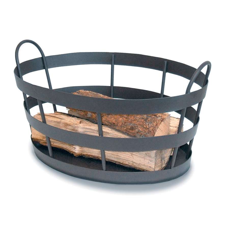 Minuteman International Shaker Log Bin 23in | Wrought Iron Roman Bronze Powder Coated | Indoor & Outdoor Firewood Storage | Model BIN-02G