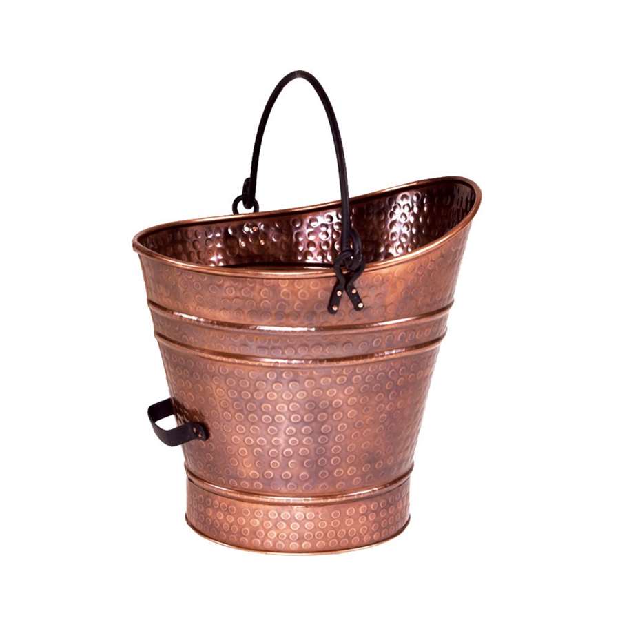 Minuteman International Coal Hod Small | Antique Copper Iron Finish | Hearth & Fireplace Accent | 15 x 14 x 14 in, Double Bottom | Model C-85