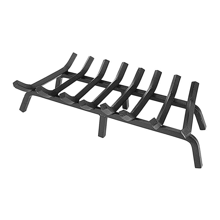 Minuteman International FG6 27in Fireplace Grate | Steel Black Finish | Fireplace Hearth & Log Holder | 27 x 14 x 5 in | Model FG6-27C