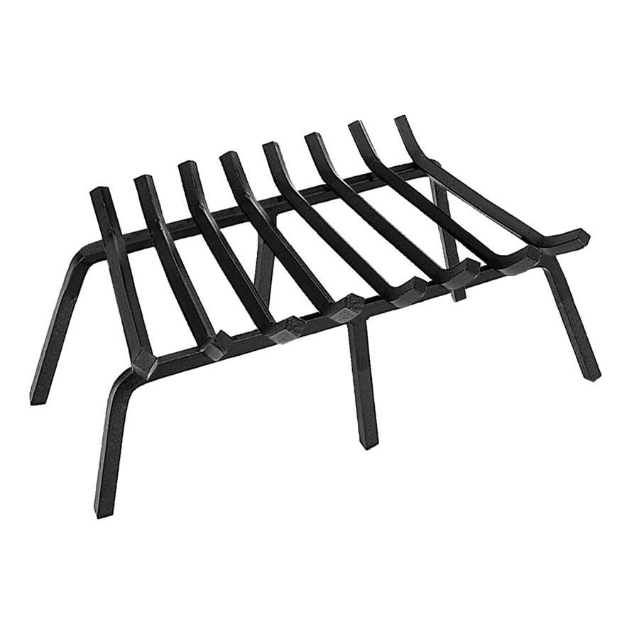 Minuteman International 28in Masonry Fireplace Grate | Black Steel | Wood-Burning Fireplace Log Holder | 28 x 17 x 7 in | Model FG6-28MC