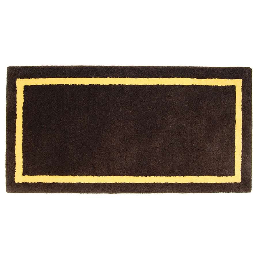 Minuteman International Contemporary Rectangular Wool Rug | Deep Taupe Solid with Coordinating Border | Hearth & Entryway Area Rug | Model H-2
