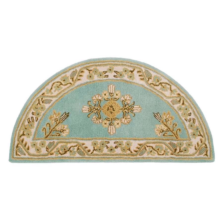 Minuteman International Jardin 44 x 22 in Half Round Hearth Rug | Wintergreen 100% Virgin Wool | Fireplace & Entryway Floor Mat | Model H-608