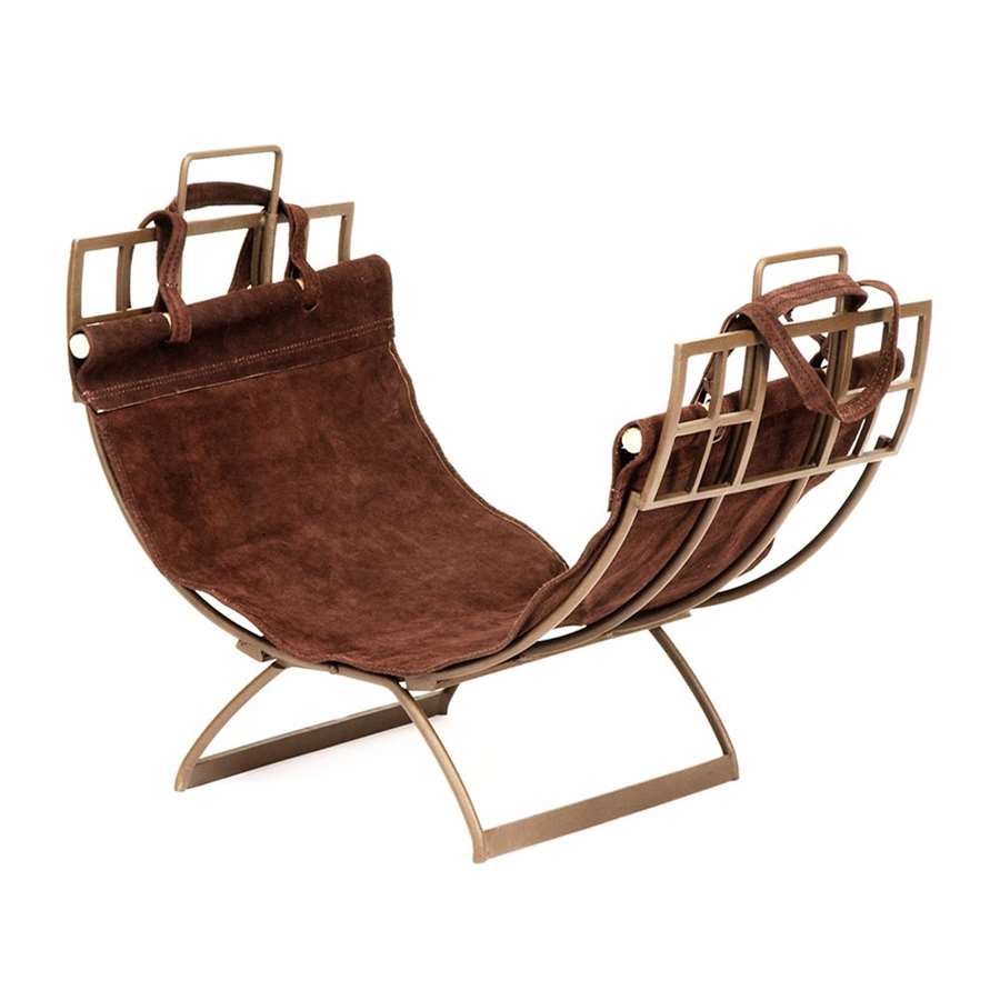 Minuteman International Arts & Craft Log Carrier | Wrought Iron Roman Bronze Powder Coated | Indoor & Outdoor Firewood Storage | Model LCR-36CZ