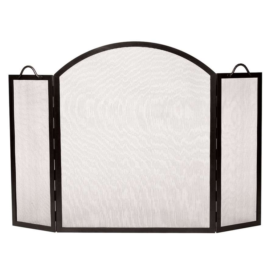Minuteman International Arched Top Twisted Rope Fireplace Screen | Graphite Powder-Coated Wrought Iron | Indoor & Outdoor Hearth | Model SS-32