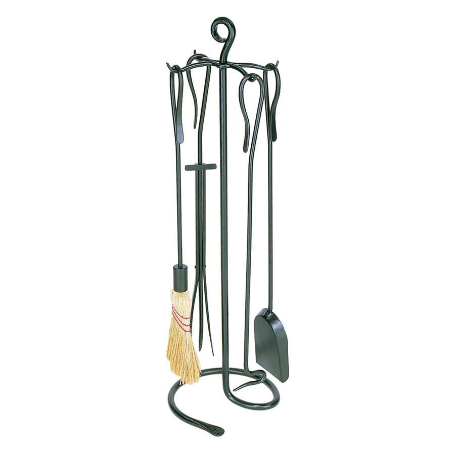 Minuteman International WR-09 5-Piece Fireplace Tool Set | Shepherd's Hook Graphite Wrought Iron | Living Room & Hearthside | Model WR-09