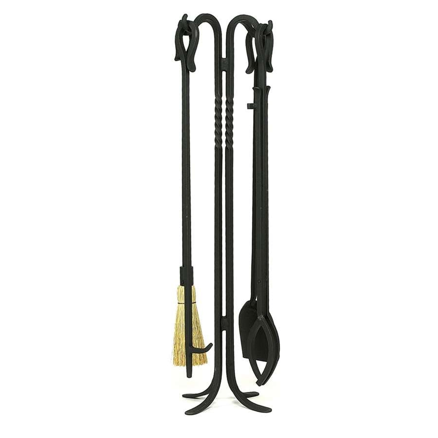 Minuteman International Shepherd's Hook I 5-Piece Fireplace Tool Set | Black Wrought Iron | Hearth & Living Room | 38.5 in H | Model WR-21-38