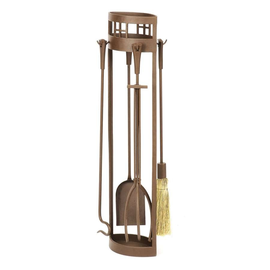 Minuteman International WR-36Z Arts and Crafts Fireplace Tool Set | Roman Bronze Wrought Iron | Living Room & Hearthside | Model WR-36Z