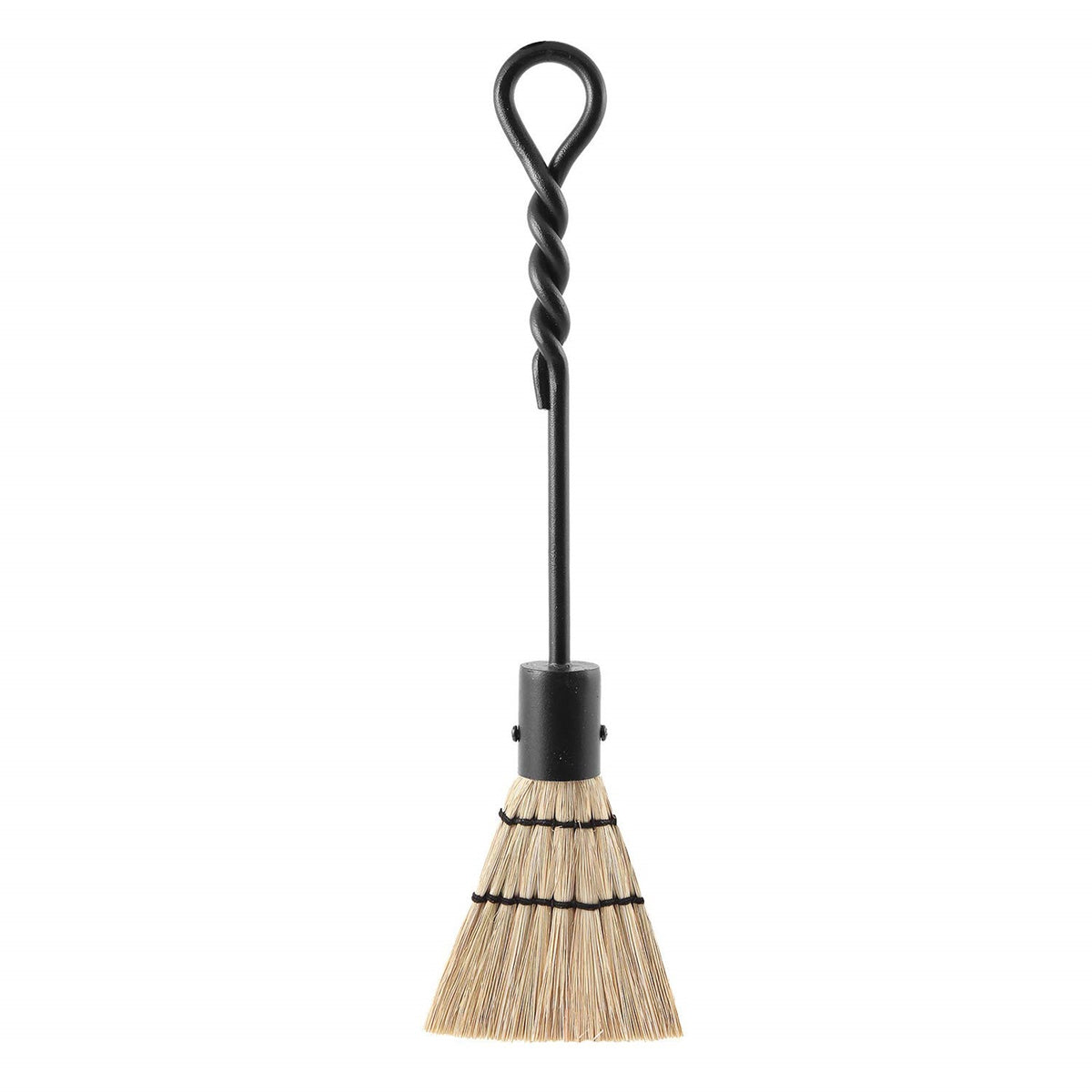 Minuteman International 18in Mini Rope Fireplace Brush | Black Wrought Iron Hearth Tool | Fireplace & Wood Stove Cleaning | 18 x 1.5 x | Model WRM-02B