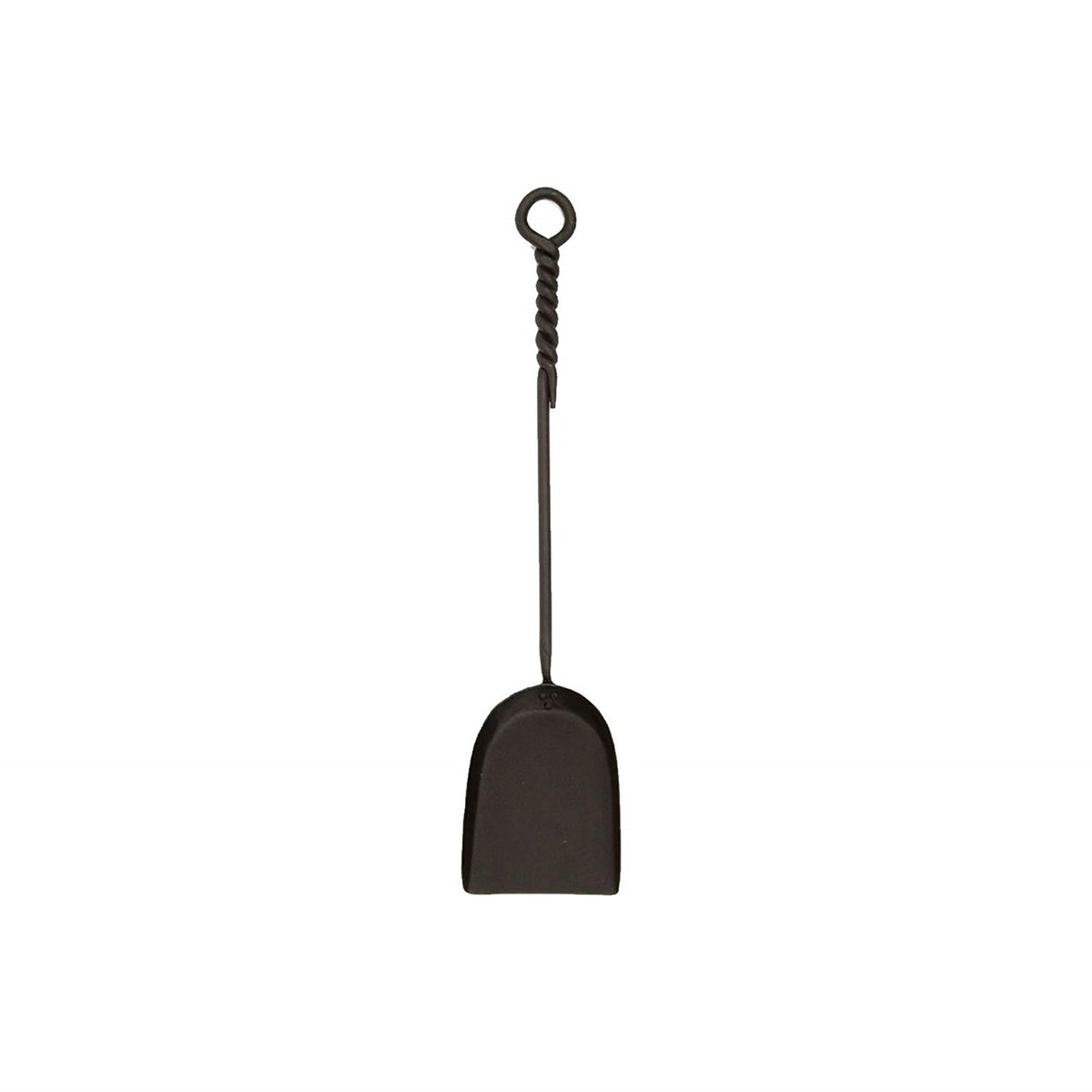 Minuteman International WRM-02S 18in Mini Rope Design Shovel | Black Wrought Iron Fireplace Tool | Indoor & Outdoor Hearth Accessory | Model WRM-02S