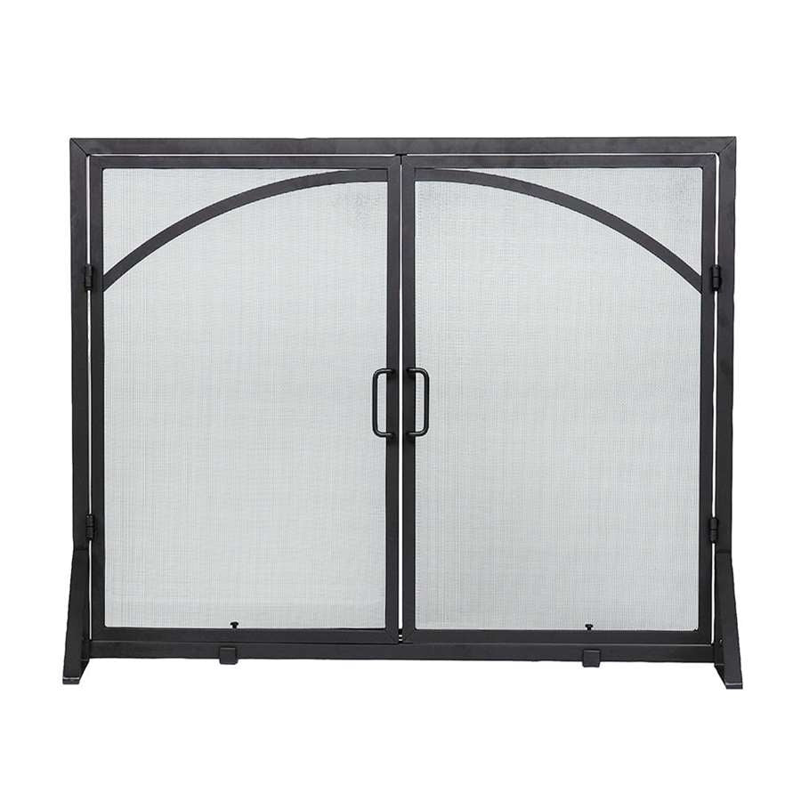 Minuteman International X800280 Arched Black Wrought Iron Fireplace Screen | Traditional Double-Door Design | Living Room & Hearth | Model X800280