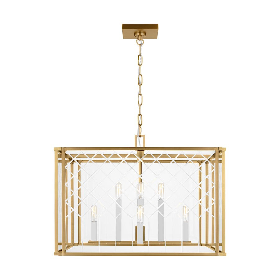 8 Light Large Lantern, Brass