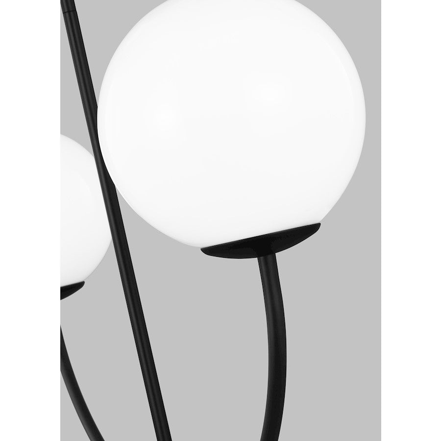 2-Light Linear Chandelier, Black