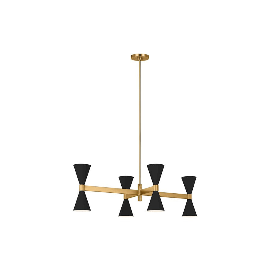8 Light Linear Chandelier, Midnight