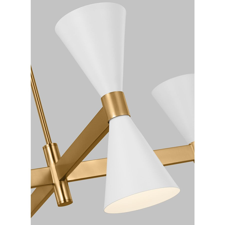 8 Light XL Chandelier, White