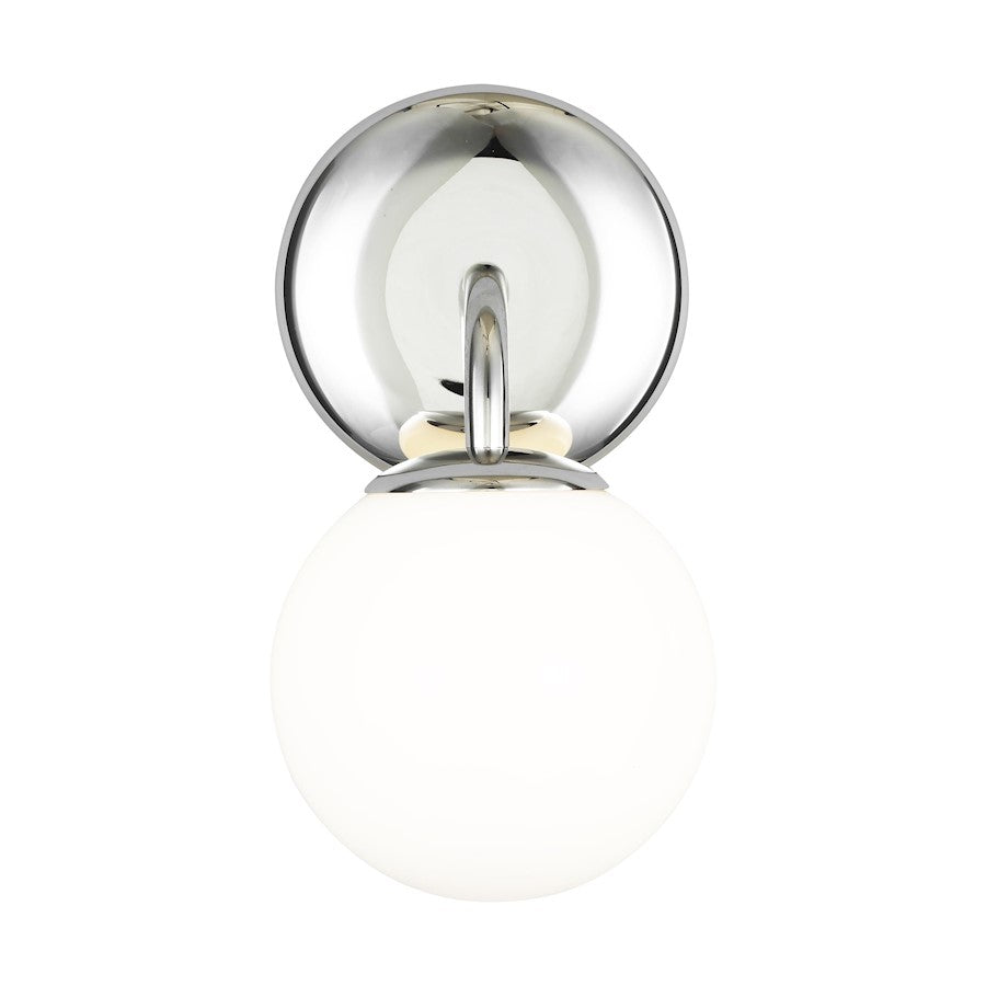 1 Light Bathroom Vanity Light, Polished Nickel