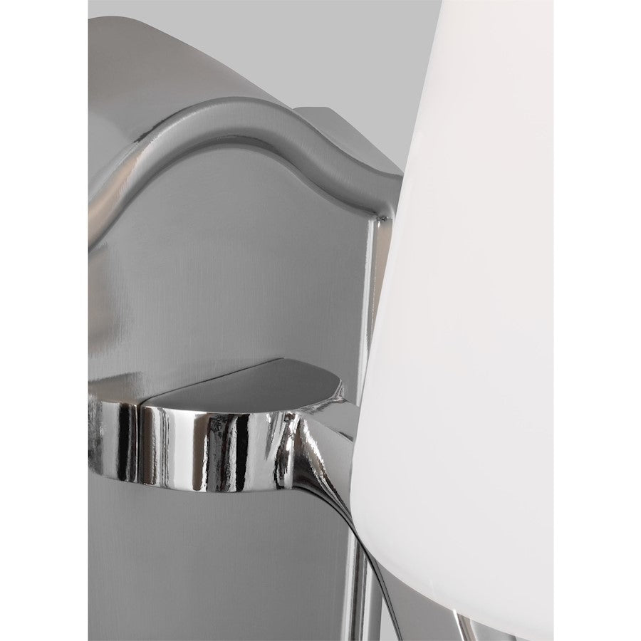 1 Light Bathroom Vanity Light, Polished Nickel