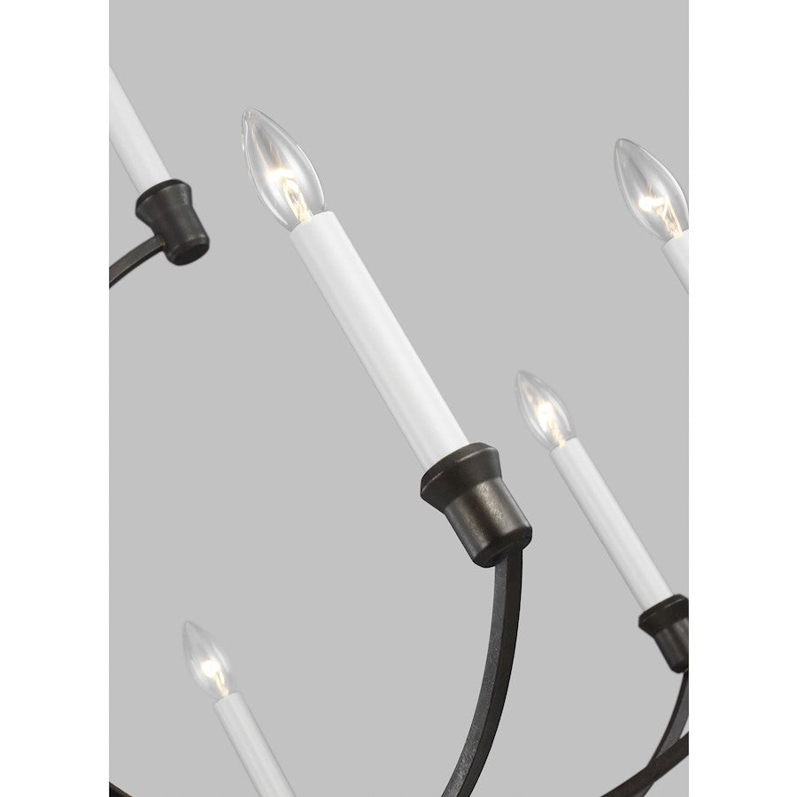 12 Light Large Chandelier, Smith Steel