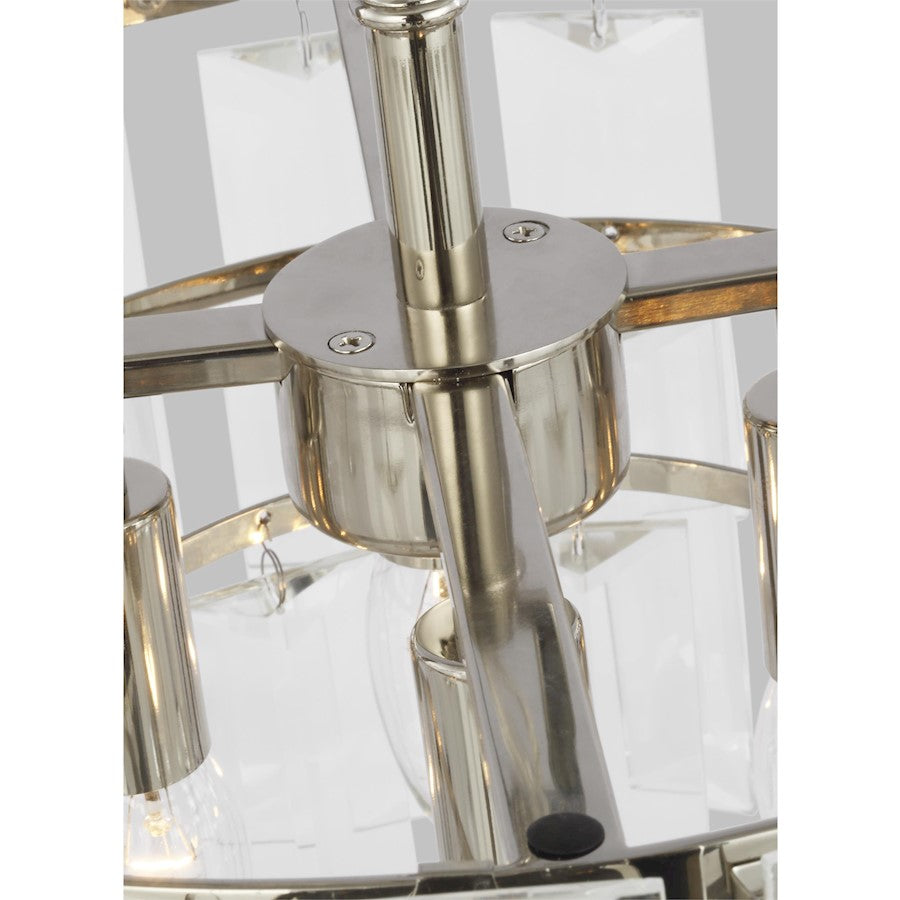 4 Light Small Chandelier, Polished Nickel